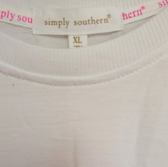 Simply Southern White and Gold Hoodie with Curved Text - Picture 5 of 7